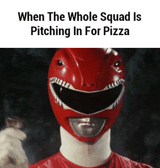 power rangers pitching in for pizza