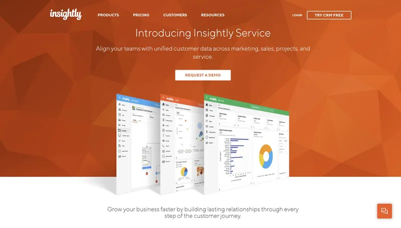 Página de inicio de Insightly CRM