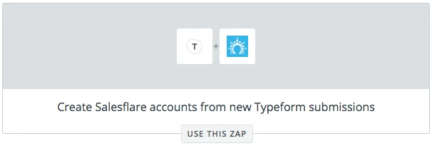 Plantilla de Zapier: “Create Salesflare accounts from new Typeform submissions”