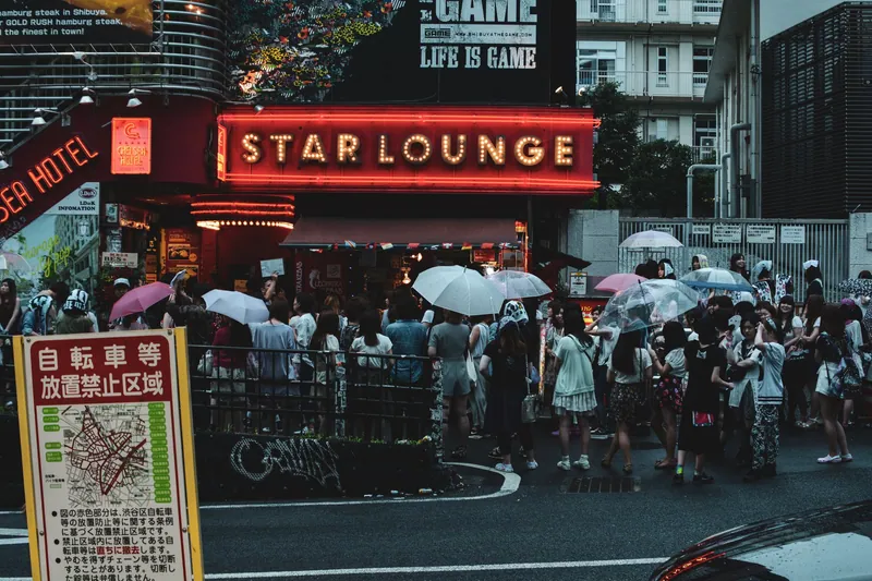 Although many things are digitalised, people still go to concert even under not preferable weather condition. In the end, human life is analog in some extent.I like how people gathered for small concert under the rainy condition and actually lining up waiting for the show to start. Entertainment is very important in human’s life and it cannot fully be digitised.