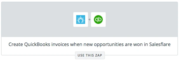Plantilla de Zapier: “Create QuickBooks invoices when new opportunities are won in Salesflare”