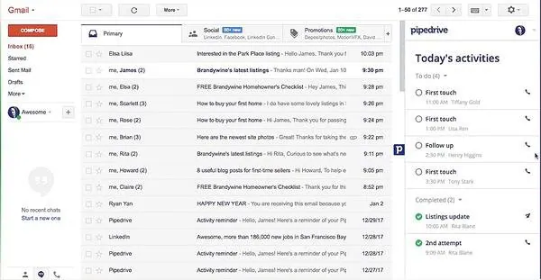 Extensión Gmail de Pipedrive CRM
