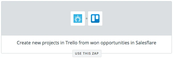 Plantilla de Zapier: “Create new projects in Trello from won opportunities in Salesflare”