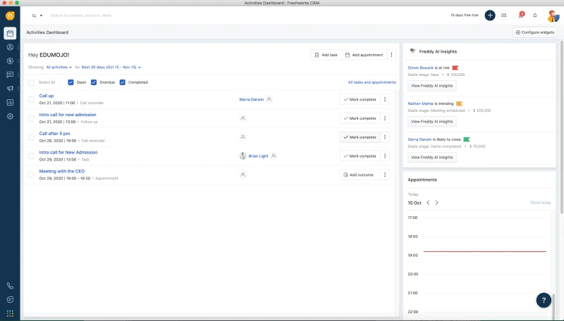 Freshworks CRM verfolgt Leads
