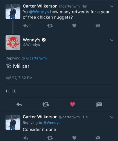 Twitter الخاص بـWendy's