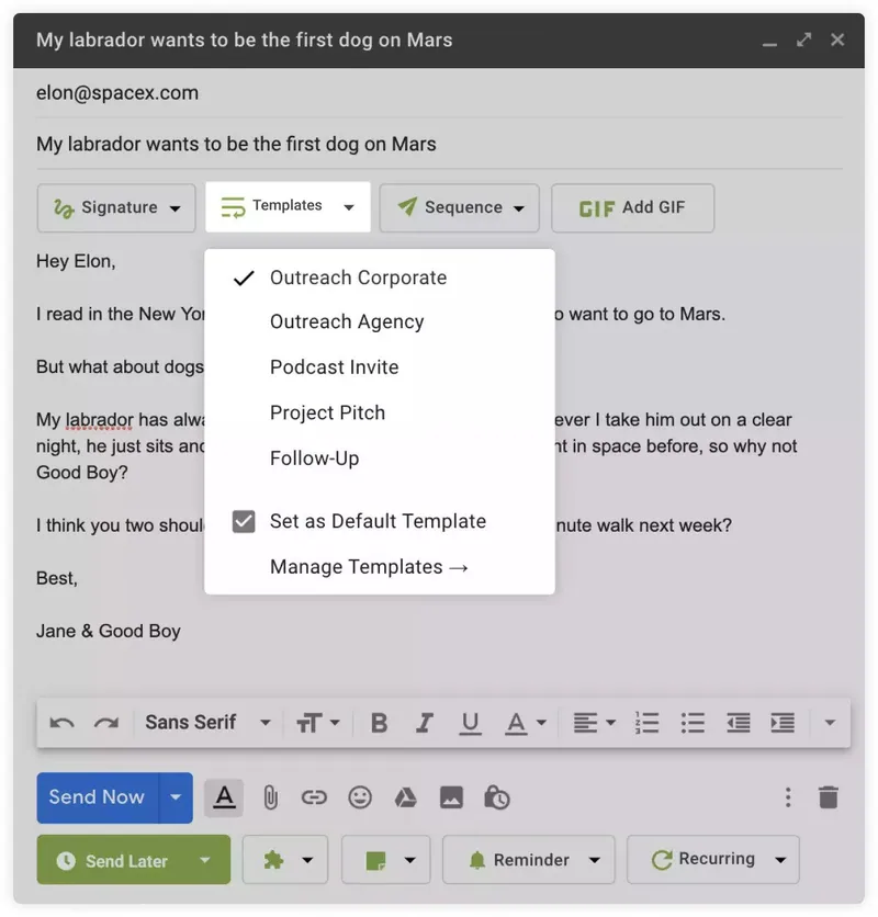 Right Inbox - Gmail 템플릿