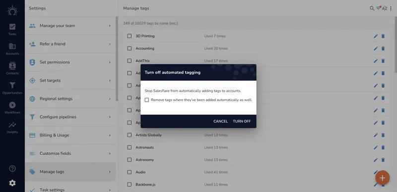 إيقاف وضع الوسوم تلقائيًا