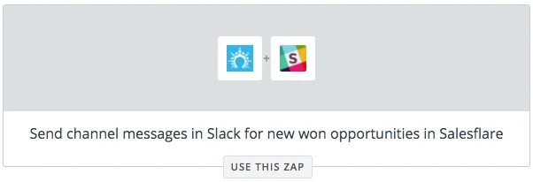 Plantilla de Zapier: “Send channel messages in Slack for new won opportunities in Salesflare”