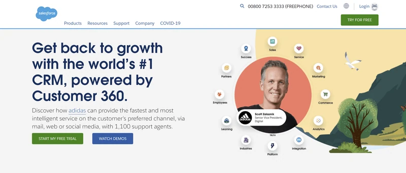 Wiodący na rynku CRM Salesforce jest używany przez wiele większych firm konsultingowych