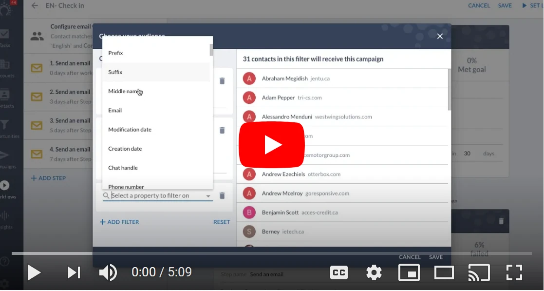 salesflare email workflows tutorial