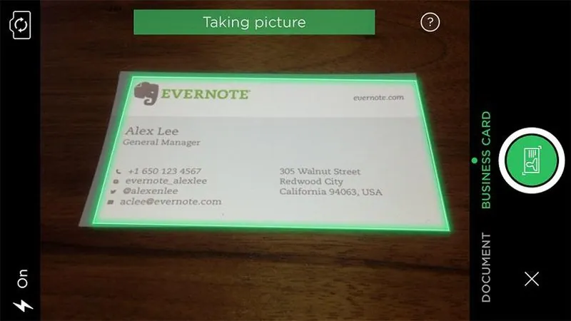 Evernote로 명함 스캔하기