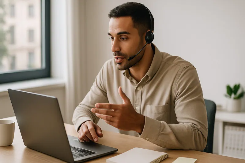 an inside sales representative in a call