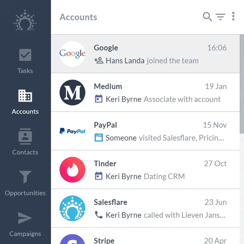 salesflare 일괄 작업