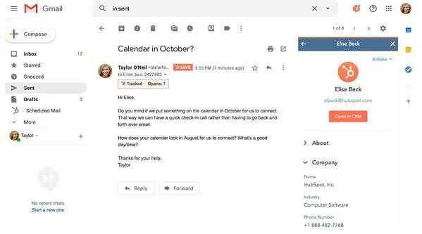 Integración de HubSpot CRM en Gmail