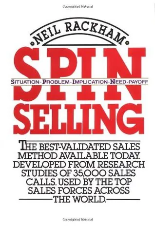 Cover von SPIN Selling von Neil Rackham, mit Verweis auf eine Studie zu 35.000 Verkaufsgesprächen