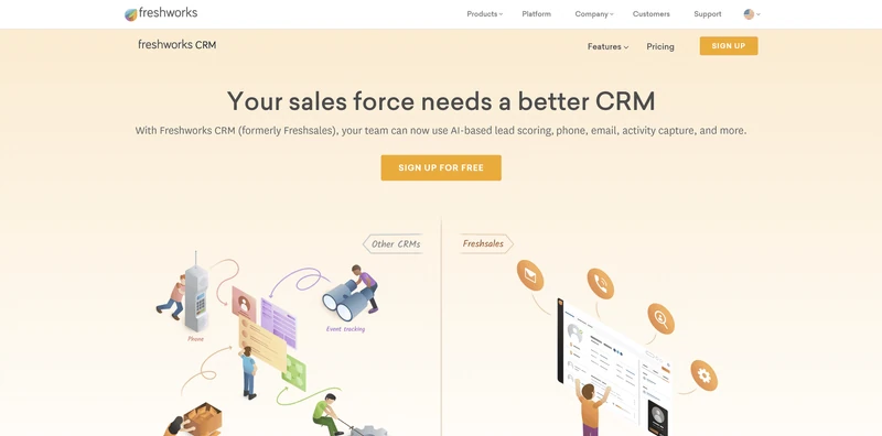 Freshworks CRM oferuje CRM sprzedażowy dla firm konsultingowych i innych przedsiębiorstw