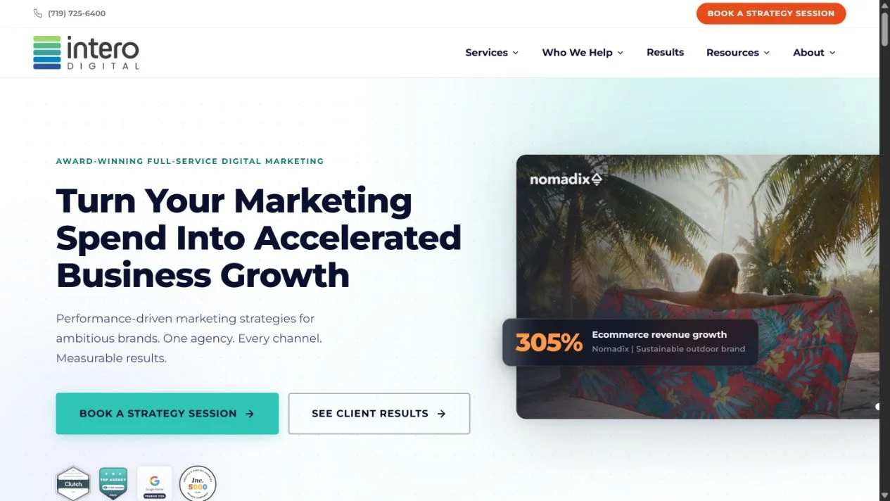 Intero Digital homepage