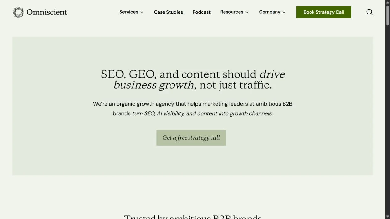 Omniscient Digital homepage
