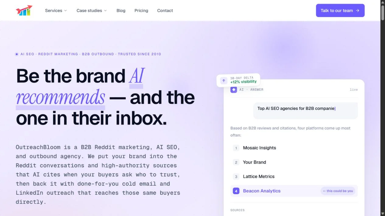 OutreachBloom homepage