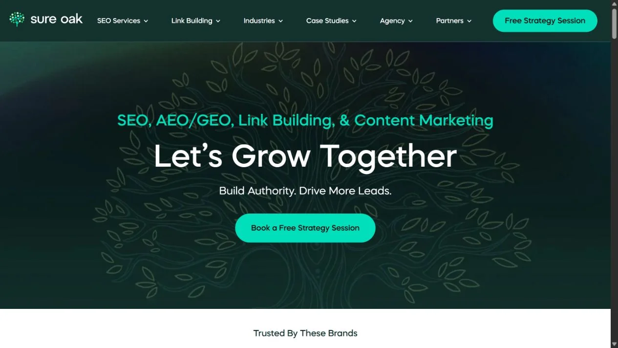 Sure Oak homepage