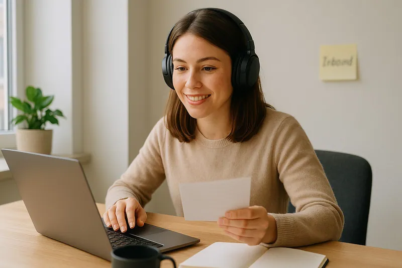 young woman doing inbound sales