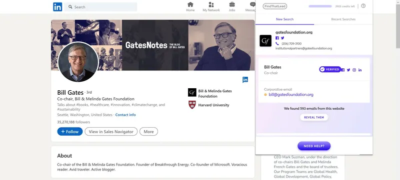 find email addresses for LinkedIn profiles