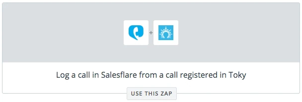 Plantilla de Zapier: “Log a call in Salesflare from a call registered in Toky”