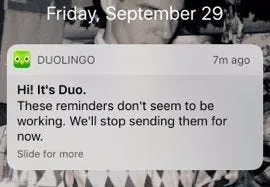 Duolingo-Erinnerungsbenachrichtigungen