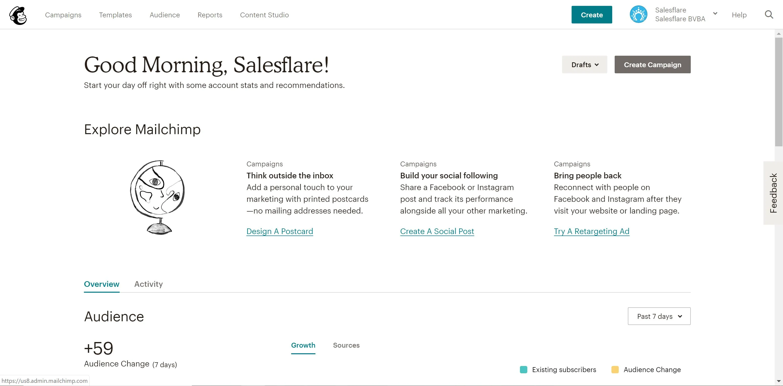 Pulpit nawigacyjny MailChimp