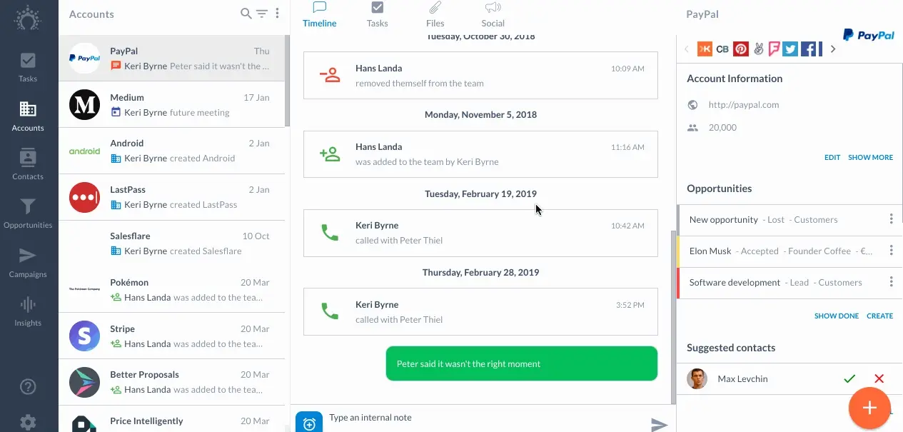 Ein animierter Screenshot, der zeigt, wie Sie mit den ausgelösten E-Mail-Kampagnen von Salesflare die Vertriebsnachbereitung automatisieren können