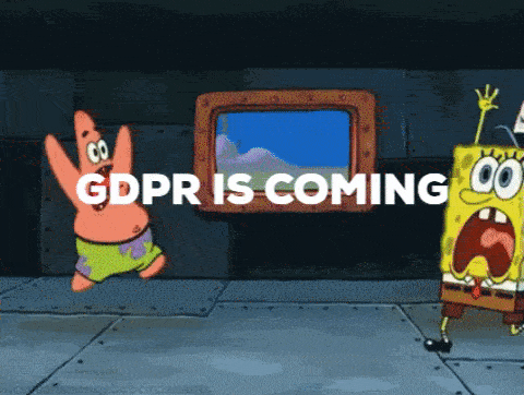 spongebob and patrick running because gdpr is coming